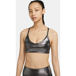 Nike Indy Icon Clash Shimmer Αθλητικό Μπουστάκι με Χαμηλή Στήριξη Ασημί CT3783-010