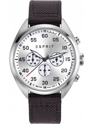 Esprit Ανδρικό Ρολόι Χρονογράφος με Καφέ Υφασμάτινο Λουράκι ES108791004
