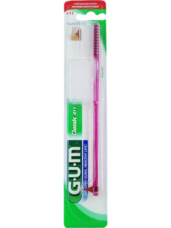 Gum 411 Classic Regular Soft Οδοντόβουρτσα Ροζ