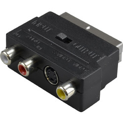 Αντάπτορας Scart αρσενικό σε 3x RCA θηλ. + 4-pin S-Video θηλ. με in/out διακόπτη S-18 OEM