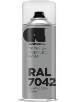 CosmosLac Premium Acrylic Paint Σπρέι Βαφής Traffic Grey RAL7042 Gloss 400ml