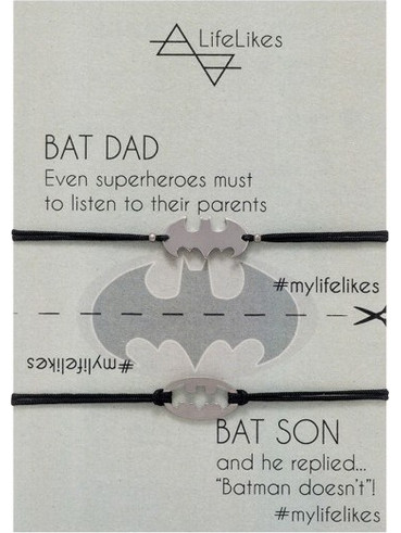 Lifelikes Charm Βραχιόλι Batdad και Batboy Ασημί