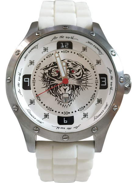 Ed Hardy Ανδρικό Ρολόι με Λευκό Δερμάτινο Λουράκι BR-SR0450