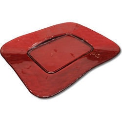 Πιατέλα Κόκκινη 31cm γυάλινη Sisley PLTE00104