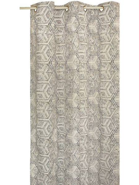 Decocraft Κουρτίνα Λονέτα Floral με Τρουκς 140x260 Geometric Γκρι 04-103-00200