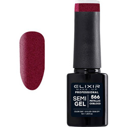 Elixir Semigel 566 Metallic Oxblood Ημιμόνιμο Βερνίκι Νυχιών 5ml