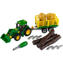 Klein John Deere Τρακτέρ Με Τρέιλερ & Ξυλεία 3906