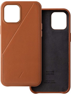 Native Union Clic Card Back Cover Brown (iPhone 12 Pro Max)