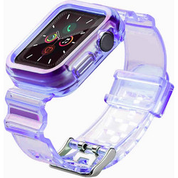 Hurtel Θήκη Σιλικόνης με Λουράκι για Apple Watch 4 / 5 / 6 / SE 40mm Μωβ