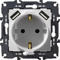 Acaelec Prime Πρίζα Σούκο Ασφαλείας + 2 USB Λευκή (1000116301)