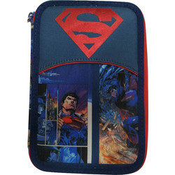 Graffiti Superman Comics Κασετίνα Γεμάτη με 2 Θήκες Μπλε 15650