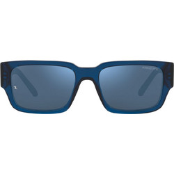 Arnette AN4296 1224/55 Ανδρικά Γυαλιά Ηλίου Ορθογώνια Κοκάλινα Μπλε με Μπλε Καθρέπτη Φακό