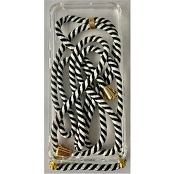 GOOSPERY CLEAR CASE WITH STRAP SAMSUNG A50/A50S - BLACK/WHITE