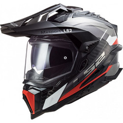 LS2 MX701 Carbon Explorer C Frontier Titanium Red Κράνος Μηχανής On / Off 1380gr