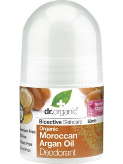 Dr. Organic Moroccan Argan Oil Φυσικό Γυναικείο Αποσμητικό Roll On Χωρίς Αλουμίνιο 50ml