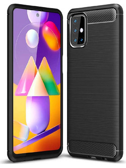Ancus Carbon Series Back Cover Black (Galaxy M51)