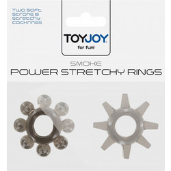 ToyJoy Stretchy Rings Smoky Σετ Ελαστικά Δαχτυλίδια Πέους Σιλικόνης Μαύρα 2τμχ