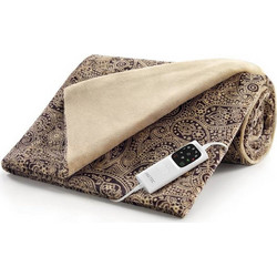 Imetec 16776 Adapto Velvet Jacquard Ηλεκτρική Διπλή Κουβέρτα Πλενόμενη Καφέ 150W 180x140cm