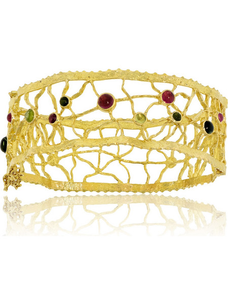 Βραχιόλι Apostolos Jewellery από Κίτρινο Χρυσό 18 Καρατίων με Τουρμαλίνες 000422