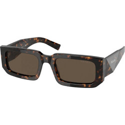 Prada PR 06YS 2AU8C1 Γυναικεία Γυαλιά Ηλίου Ορθογώνια Κοκάλινα Καφέ με Καφέ Φακό