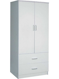 Woodwell Δίφυλλη Ντουλάπα Ρούχων Λευκή 80x50x180cm Ε8384,1
