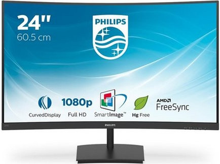 Philips 241E1SC VA Curved Monitor 23.6" 1920x1080 FHD 75Hz 4ms