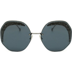 Fendi FF0358/S KB7/IR Γυναικεία Γυαλιά Ηλίου Στρογγυλά Μεταλλικά Μαύρα με Μαύρο Φακό
