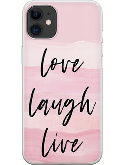 Θήκη Love Laugh Live iPhone 11 Flexible TPU (Διάφανη Σιλικόνη)