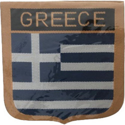 Σήμα ραφτό υφασμάτινο μαύρο πλαίσιο χρυσό GREECE