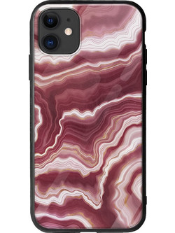 Θήκη Agate Stone - Red iPhone 11 Groove TPU (Tempered Glass και TPU)