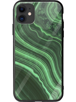Θήκη Agate Stone - Malachite iPhone 11 Groove TPU (Tempered Glass και TPU)
