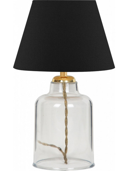 HomeMarkt HM7583.02 Πορτατίφ Ε27 Μαύρο Διαφανές Φ22xΥ30cm