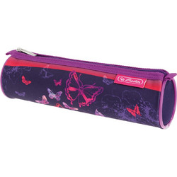 Herlitz Butterflies Κασετίνα Βαρελάκι Μωβ 50038497