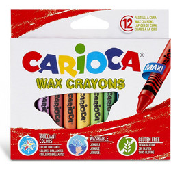 Carioca Wax Crayons Maxi Κηρομπογιές Σετ 12τμχ
