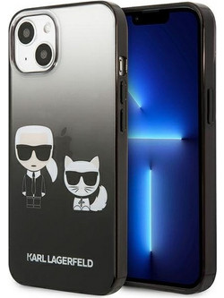 Karl Lagerfeld Gradient Ikonik Choupette Back Cover Black (iPhone 13 mini)