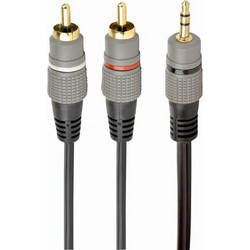 CABLXPERT 3,5MM STEREO PLUG TO 2*RCA PLUGS 2,5M CABLE GOLD-PLATED CONNECTORS