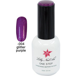 Lilly Nail Art One Step Purple Glitter Ημιμόνιμο Βερνίκι Νυχιών 15ml