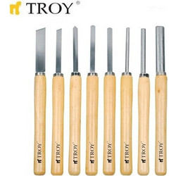 Troy σετ επεξεργασίας ξύλου για τόρνο 8 τεμ
