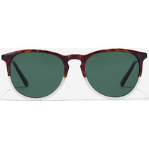Hawkers Ollie Black Green Ανδρικά Γυαλιά Ηλίου Στρογγυλά Κοκάλινα Μαύρα με Μαύρο Polarized Φακό