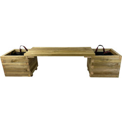 CE Παγκάκι Ξύλινο Με Γλάστρες 170x40x40cm (006359)