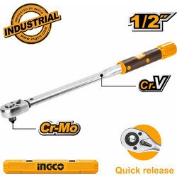 Επαγγελματικό Δυναμόκλειδο Ingco HPTW200N1 - 1/2'' - 53cm - Εύρος Ροπής 40 - 200Nm HPTW200N1