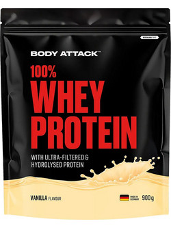 Body Attack 100% Whey Protein Vanilla Πρωτεΐνη Ορού Γάλακτος Γράμμωσης 900gr