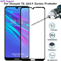 Tempered Glass 9H Για Huawei Y6 2019 Full Cover Glue Προστατευτικό Οθόνης Mαύρο