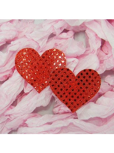 Red Love Heart Sequin Nipple cover