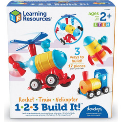 Learning Resources 1-2-3 Build It TM Rocket-Train-Helicopter