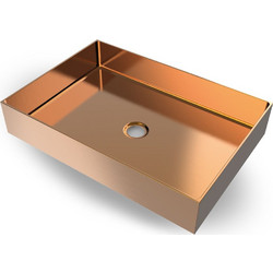 Voss Aldo Επικαθήμενος Νιπτήρας Μπάνιου Inox 55x38cm Ροζ Χρυσός BAK-519-V1255-811