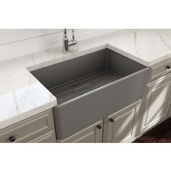 Bocchi 1138-411 Grey Matt Επικαθήμενος Νεροχύτης Πορσελάνης Ματ 76x46cm