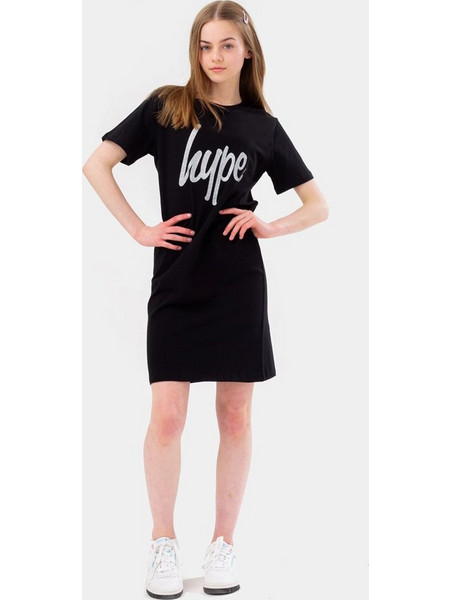 Just Hype Glitter Script Παιδικό Φόρεμα Μαύρο ZVLR-227-1