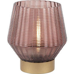Κηροπήγιο Shine Με Φωτισμό Led PT3833BR 12x14x14cm Brown Present Time Γυαλί