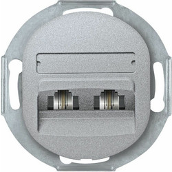 Eon E613.S Double Telephone Socket Without Cover Frame 2xRJ12 6/4 Cat 3, Silver - (ERW-EON-E613.S)